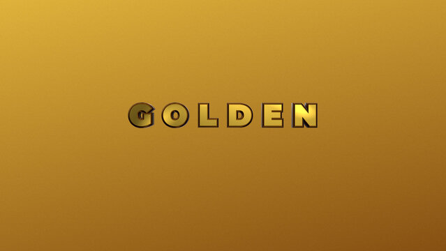 Golden Cinematic 3D Text Wide Title with Elegant Gold Reflections
