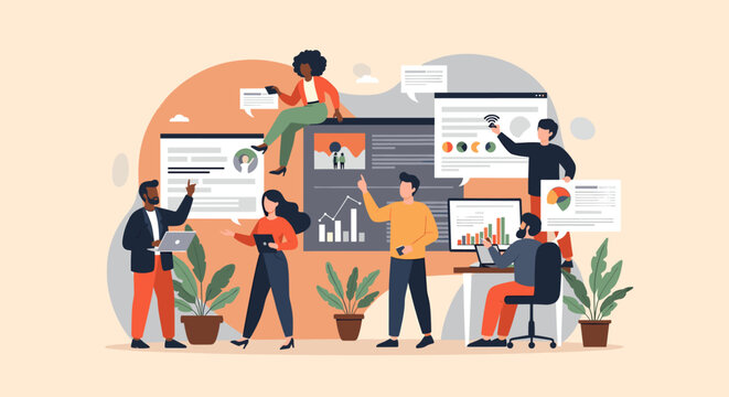 A minimalist composition of colorful geometric shapes creates a clean and modern aesthetic. Perfect for backgrounds, website design, or branding mater