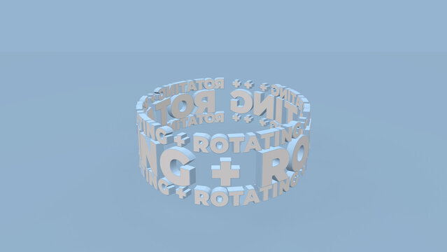Rotating 3D Text Wide Title with Triple Line Circular Animation