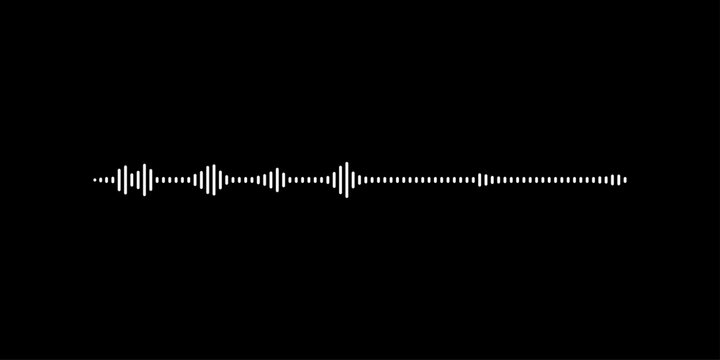 Modern Sound Waveform on Black Background Representing Audio Frequencies and Music Visualization