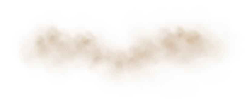 Soft Brown smoke mist cloud isolated on transparent background blush overlay.
