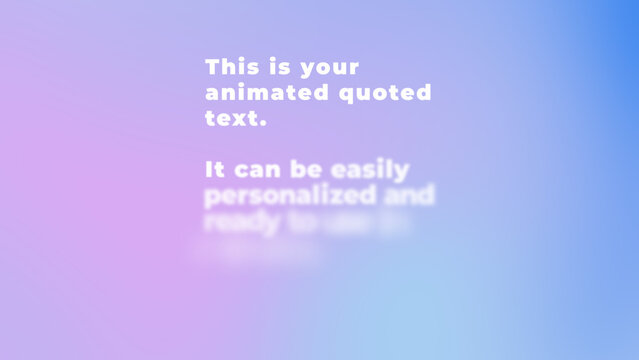 Blurry Focus Reveal Animated Text with Cinematic Dreamy Effect