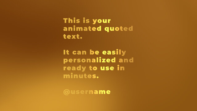 Elegant Gold Animated Text for Inspirational Quotes and Luxury Titles