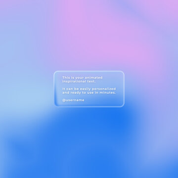 Square Liquid Glass Quote Titles &ndash; Transparent Text on Gradient Background
