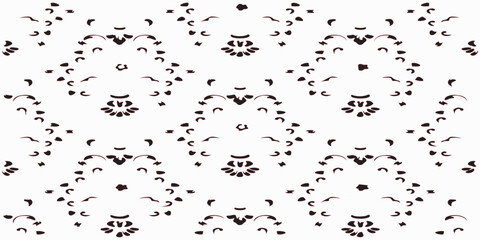 Seamless pattern of stylized cat faces in black and white © Palash