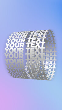 Vertical Rotating Cylinder Text Loop for Reels and Stories