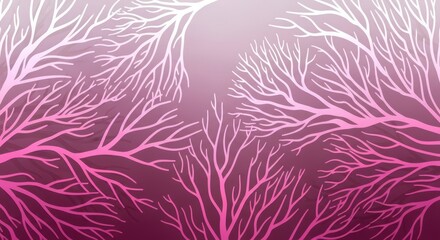 Fototapeta premium Abstract neural network illustration with delicate pink and purple branching lines
