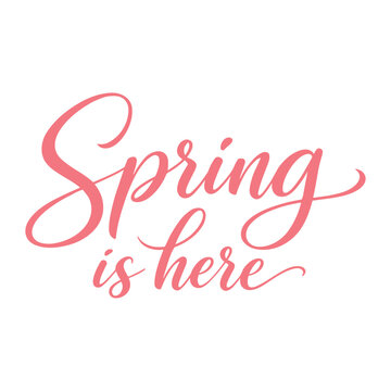 Spring is here in a decorative font