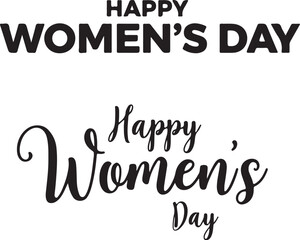 Fototapeta premium Happy Women's Day, Feminist Typography, Black Text, Vector Greeting