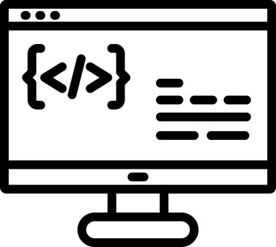 Programming Line Icon, Programming Code Icon, Coding Icon