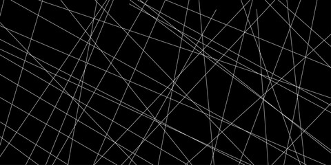 Naklejka premium Creative Abstract Seamless Pattern with Random white Geometric Lines. abstract Illustration. luxurious white line on black background. Minimal lines pattern background for retro and graphic effects.
