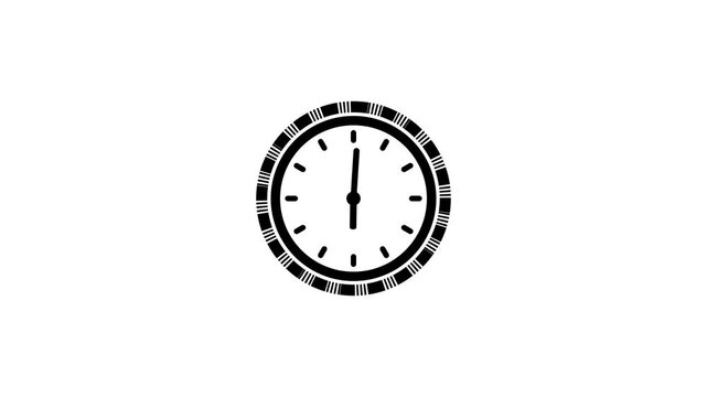 clock face animation video 4k. watch time arrows spinning turning. 12 hours clock animation video 4k.