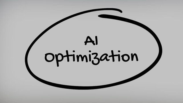 AI Optimization Hand Writing Text on Glass Screen