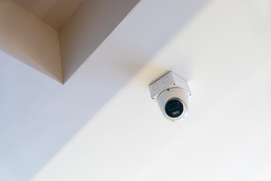 Security Camera Mounted on Ceiling Space