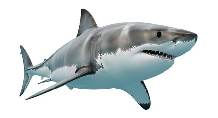 Fototapeta premium Great white shark portrait a powerful predator of the deep ocean