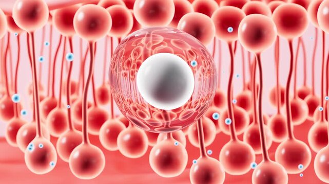 Human skin layer. Human skin cells.Used for cosmetics advertisements, skin care, beauty treatments, etc. 3d rendering.