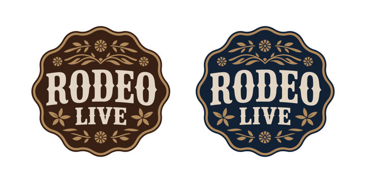 Rodeo belt buckle illustration, vintage vector design featuring cowboy and cowgirl bull rider engravings, rustic western emblem with classic country details for apparel, awards, ranch branding, and he