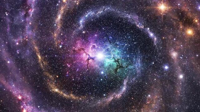 Abstract space illustration with nebula stars and cosmic dust