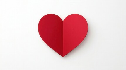 Obraz premium Romantic Paper Heart Illustration with Red and Pink Shades for Love and Valentine's Day