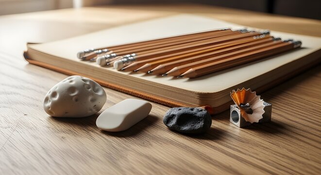 Wooden xylophone musical instrument with mallets.