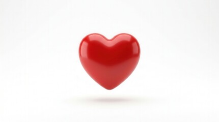 Obraz premium 3D Illustration of a Red Heart Icon for Love and Health Concept