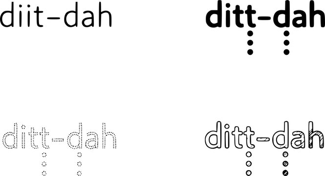 Morse Code icons set multiple style collection. Editable stroke
vector silhouette illustration isolated on white background 