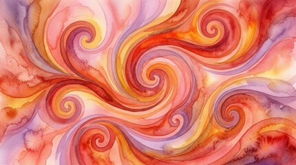 Obraz premium Abstract Color Swirl Art Illustration with Warm Tones for Creative Design