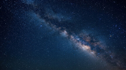 Fototapeta premium Stunning Night Sky Photo of the Milky Way Galaxy with Stars and Cosmic Clouds