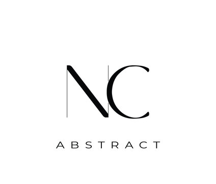 Abstract logo design with NC letters and text  modern minimalist symbol