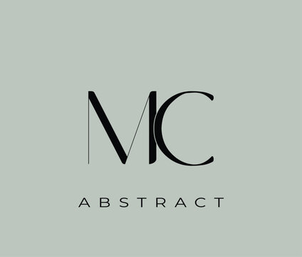 Abstract logo design with large MC letters and text