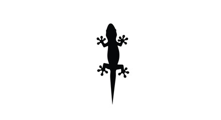 Silhouette of a lizard standing upright on a white background © Siam Studio