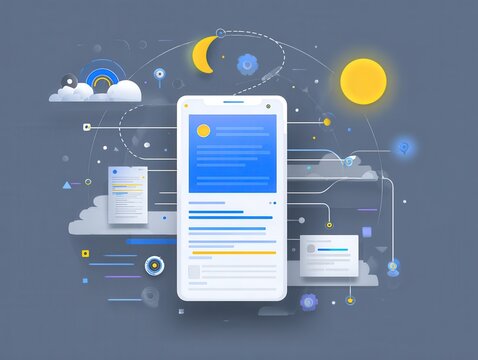 progressive web application with technology background