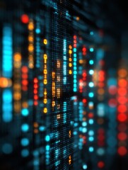 Obraz premium predictive analytics big data with a blured technology background