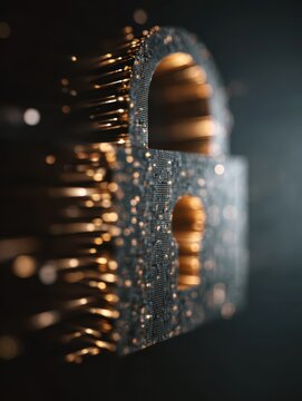 password protection technology with a blured technology background