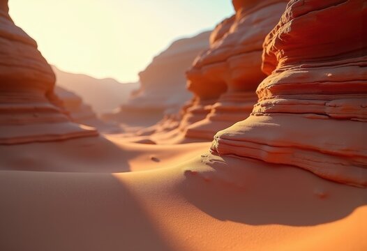 Captivating Sandstone Stratum Layered Geological Display Raw Earthy Wonders Brilliant Focus on Raw Discovery of Sediment