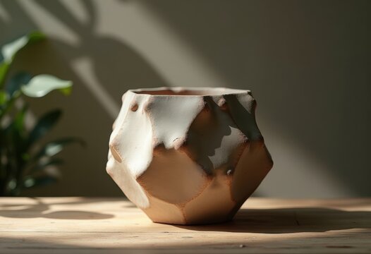 Intricate Geometric Stoneware Pottery Craftsman Work Bright Glossy Ans Hues