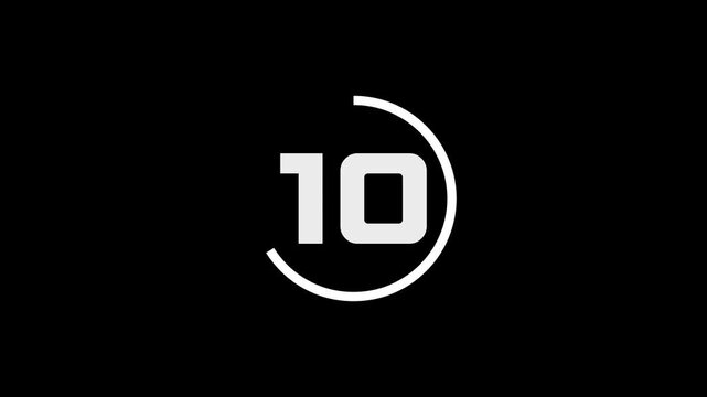 Real time countdown timer 15 seconds to 0 animated numeric display on clean black background