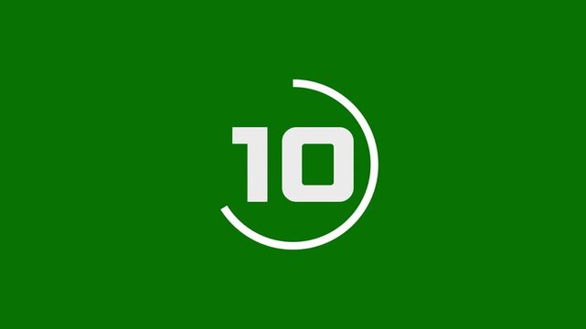 Real time countdown timer 15 seconds to 0 animated numeric display on clean green background