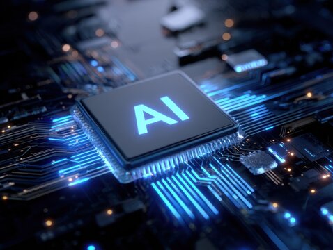ai circuit board with technology background