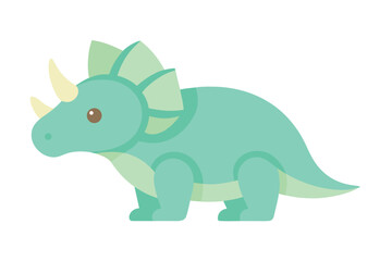 a small triceratops dinosaur  flat cartoon style © kalpona 