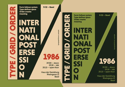 Swiss Brutalist Typography Poster Layout