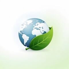 Obraz premium earth globe with green leaf eco concept