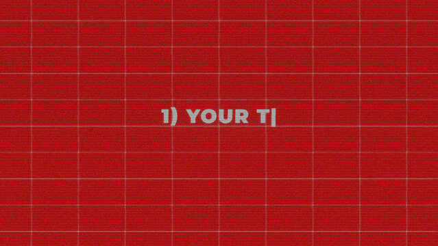 Retro Lo-Fi Tech Animated Text with Gritty VHS Grid and Cursor