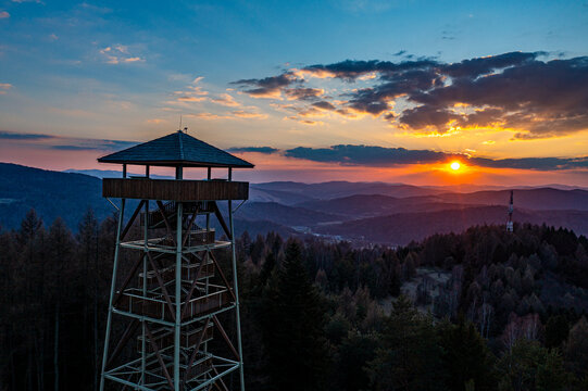 Wieża Malnik, Beskid Sądecki, Muszyna.