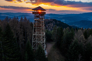 Wieża Malnik, Beskid Sądecki, Muszyna. © Maciej G. Szling