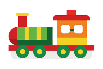 Naklejka premium a toy train holiday theme flat cartoon design