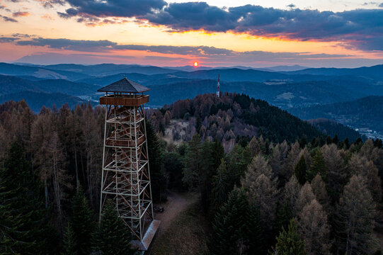 Wieża Malnik, Beskid Sądecki, Muszyna.