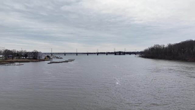 Aerial view featuring the Susquehanna River in Maryland