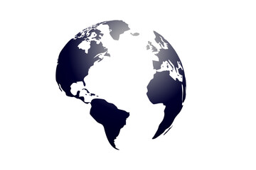 Modern dark blue gradient Earth globe illustration focusing on the Americas and Atlantic Ocean © Nuraya