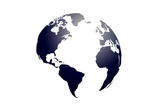 Modern dark blue gradient Earth globe illustration focusing on the Americas and Atlantic Ocean